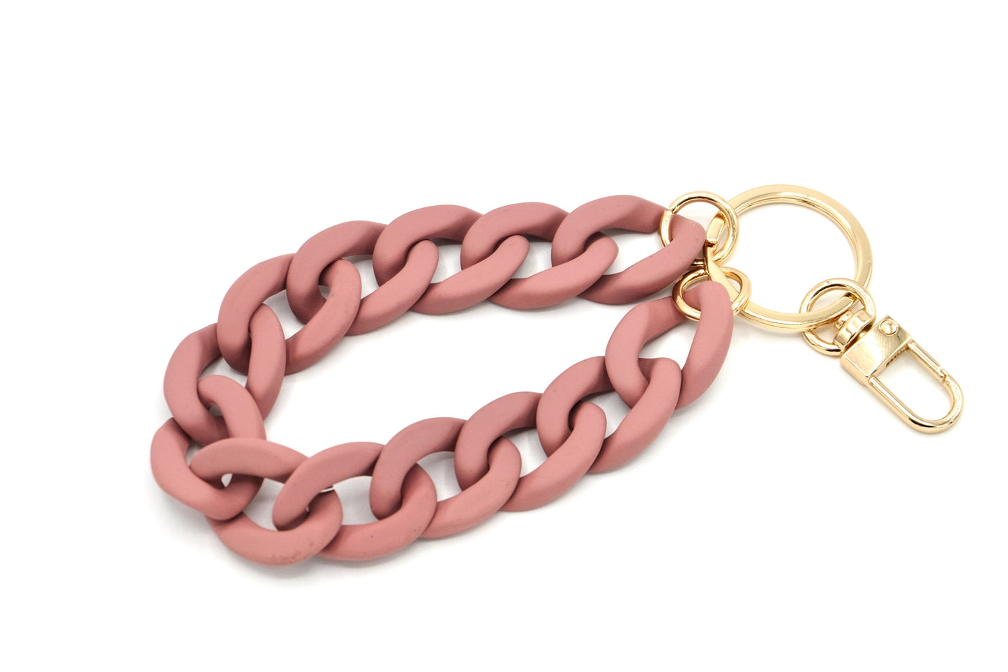 Keyring with carabiner "RUBBER EDITION" Old Rose