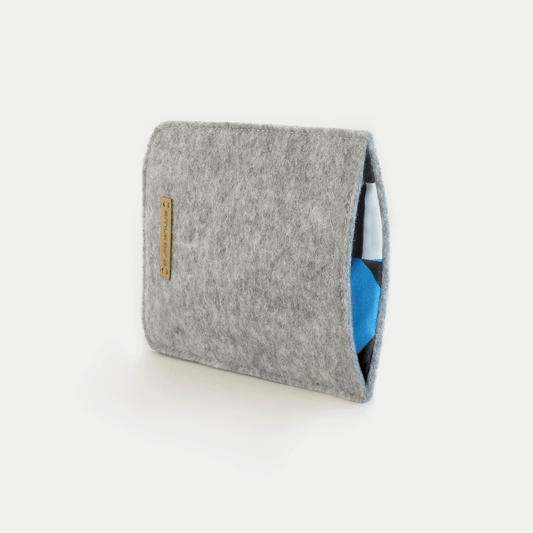 Handytasche für Xiaomi Redmi Note 11 | aus Filz und Bio-Baumwolle | hellgrau - shapes | Modell "LET"