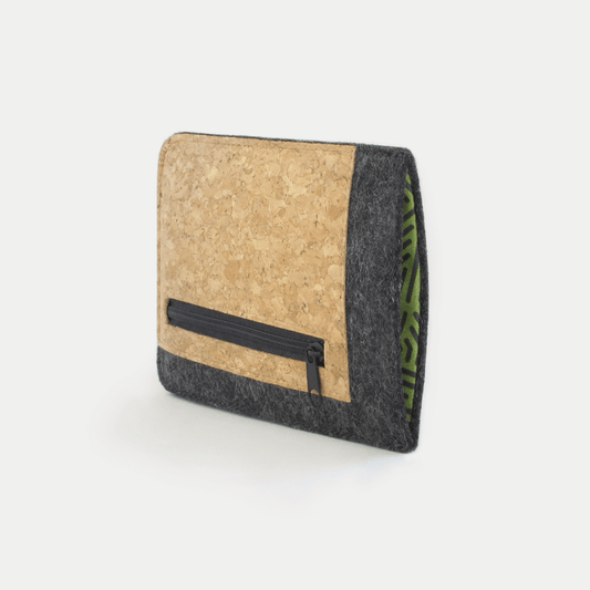 Phone case with card slot for Samsung Galaxy M13 | anthracite - stripes | model "ZIP"