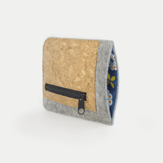 Handytasche mit Kartenfach für Xiaomi POCO X6 Pro | hellgrau - bloom | Modell "ZIP"