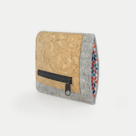 Handytasche mit Kartenfach für Xiaomi POCO F6 Pro | hellgrau - colorful | Modell "ZIP"