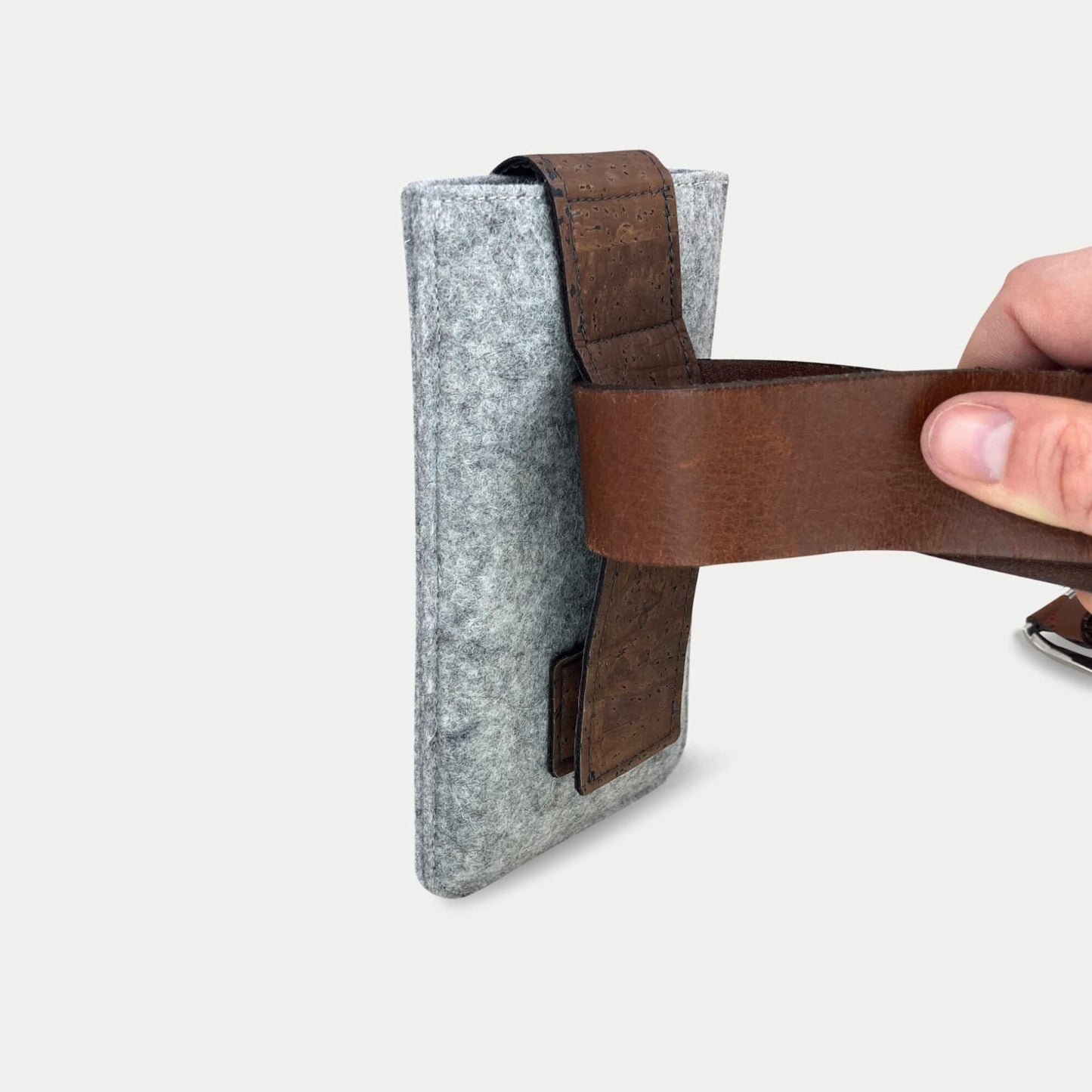 Handy Gürteltasche für Samsung Galaxy S21 Plus | mit Magnetverschluss und Kartenfach | hellgrau | Modell CLIP