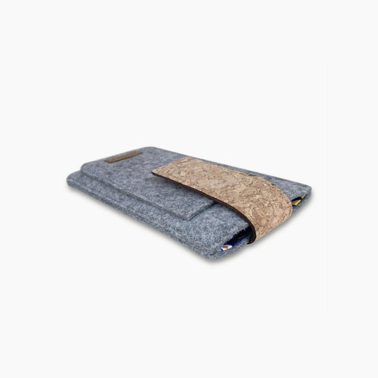 Handytasche für Samsung Galaxy A15 | mit Magnetverschluss und extra Fach | hellgrau - Bloom | Modell HAKA