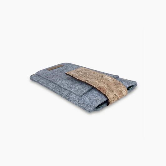 Handytasche für Google Pixel 8a | mit Magnetverschluss und extra Fach | hellgrau - Stripes | Modell HAKA