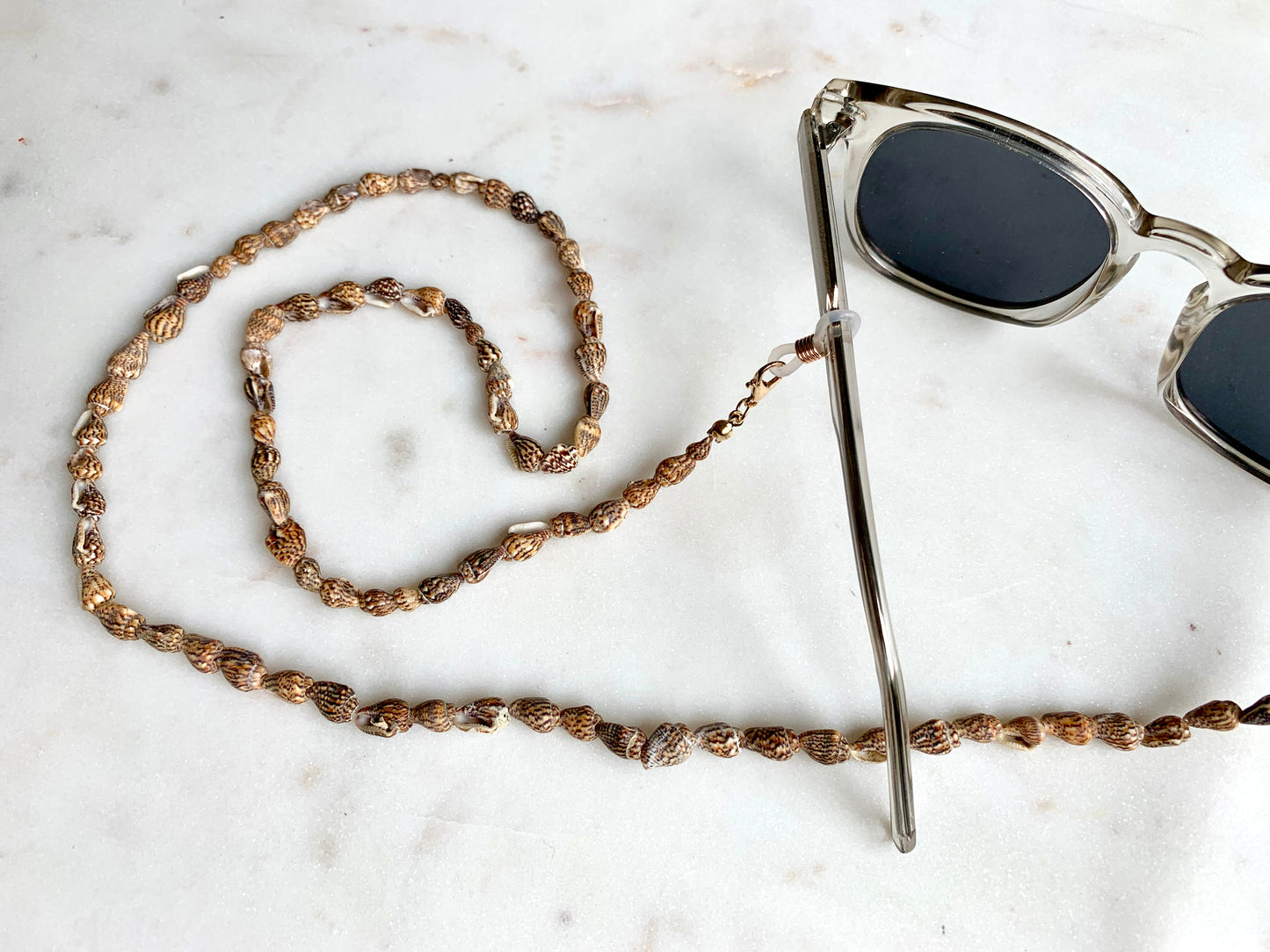 Muschel Brillenkette Braun