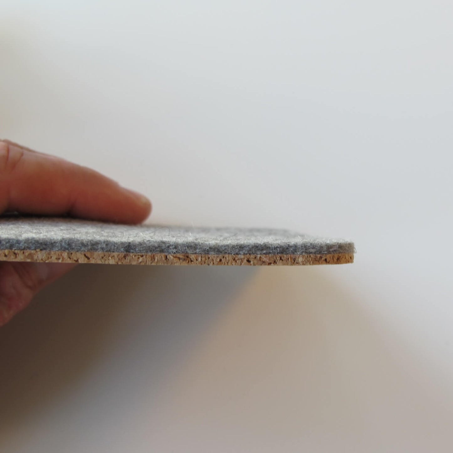 Glasuntersetzer aus Filz und Kork | 2er Set | 10 x 10 cm | hellgrau