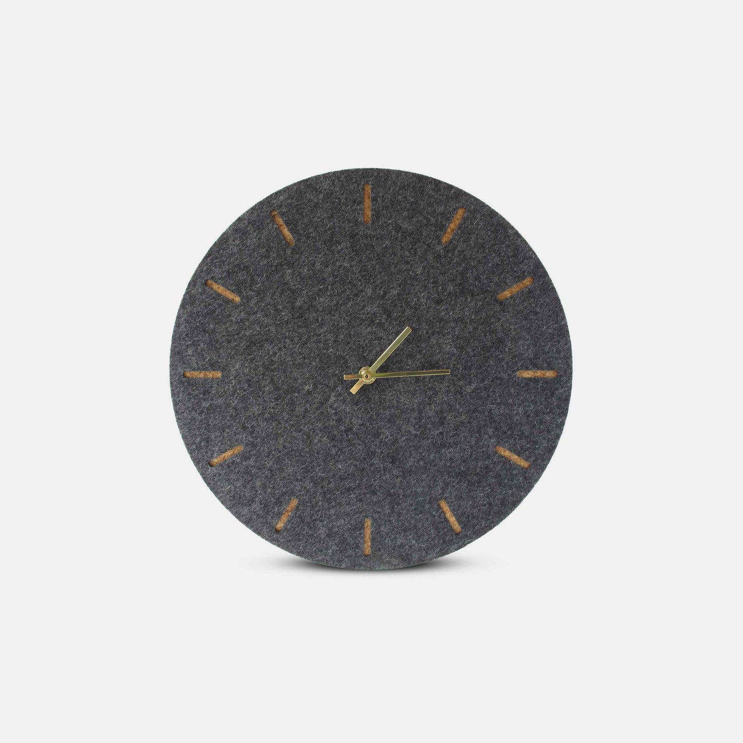 Wanduhr aus Filz und Kork 30 cm | anthrazit - gold | Design: Kopenhagen