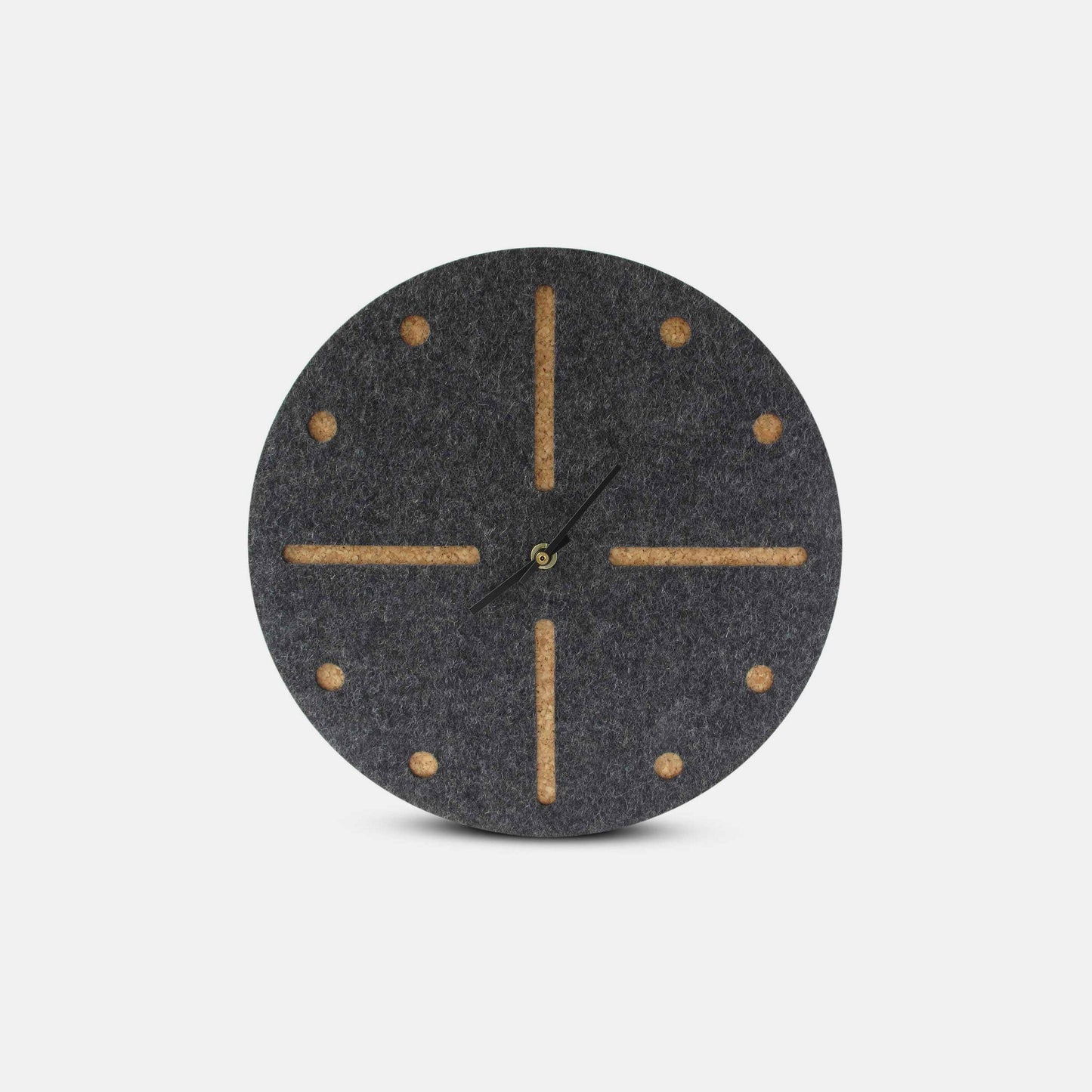 Wanduhr aus Filz und Kork 30 cm | anthrazit - schwarz | Design: Odense