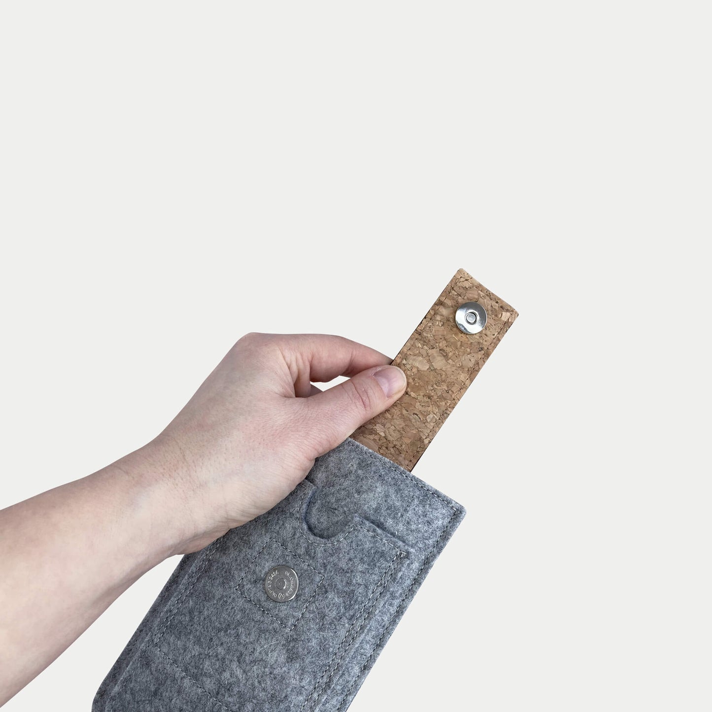 Handytasche für Fairphone 5 | mit Magnetverschluss und extra Fach | hellgrau - Colorful | Modell HAKA