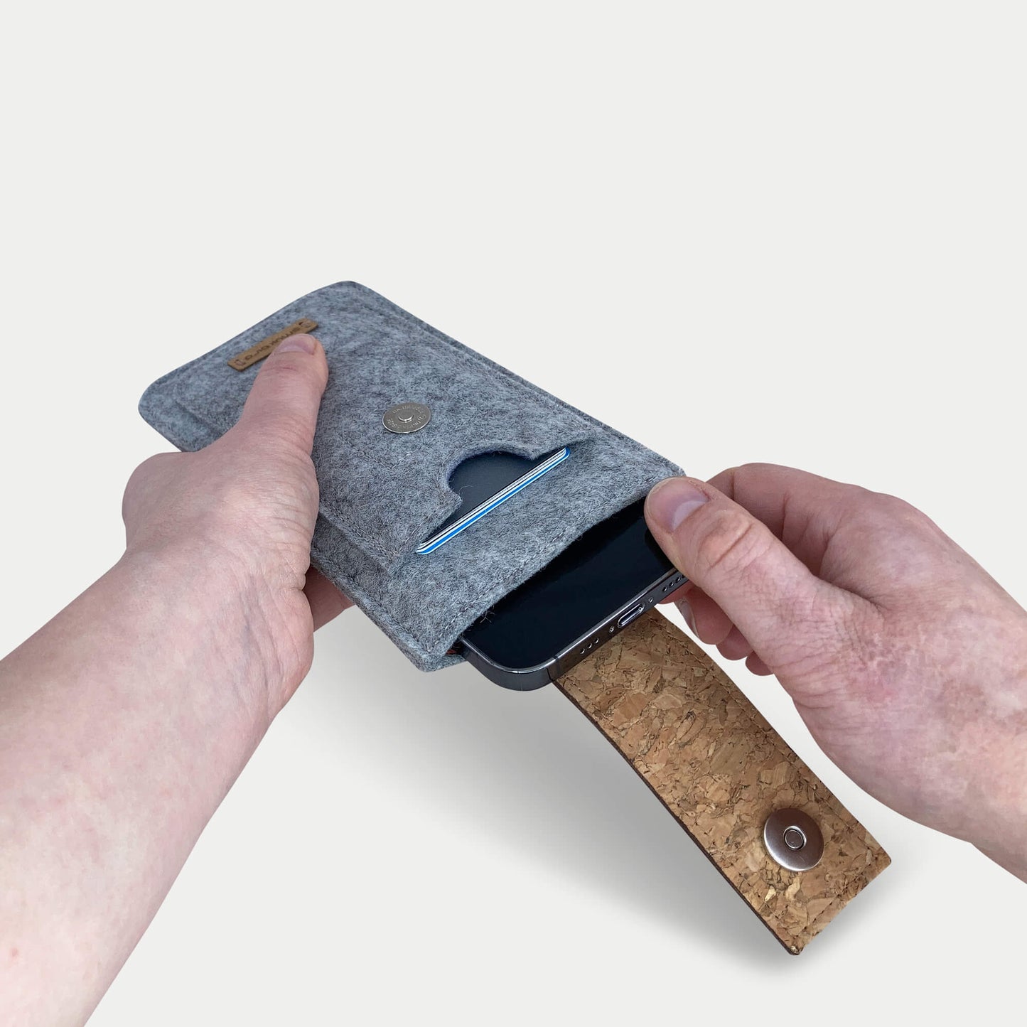 Handytasche für iPhone 11 | mit Magnetverschluss und extra Fach | hellgrau - Colorful | Modell HAKA