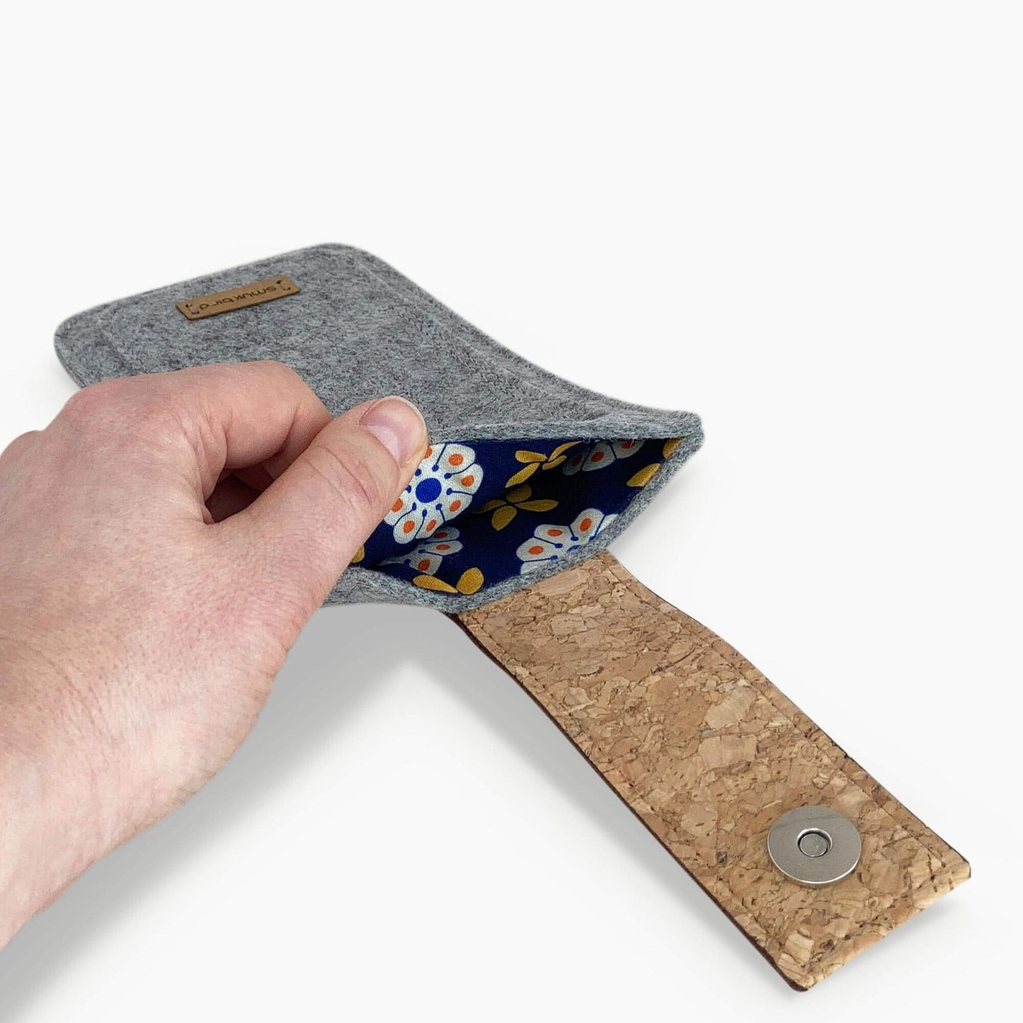 Handytasche für Google Pixel 9 Pro | mit Magnetverschluss und extra Fach | hellgrau - Bloom | Modell HAKA