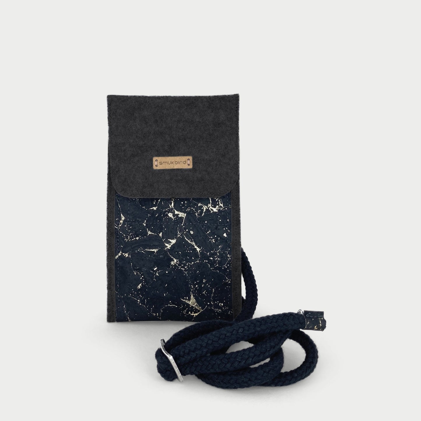 Shoulder bag for Xiaomi 13 Pro | made of felt and organic cotton | anthracite - black | model KEDJA deluxe