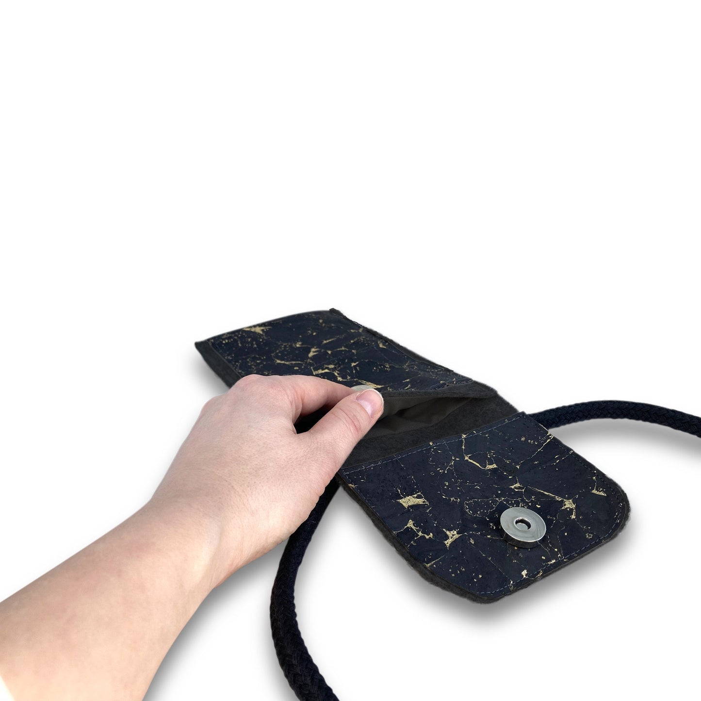 Shoulder bag for Xiaomi 13 Pro | made of felt and organic cotton | anthracite - black | model KEDJA deluxe