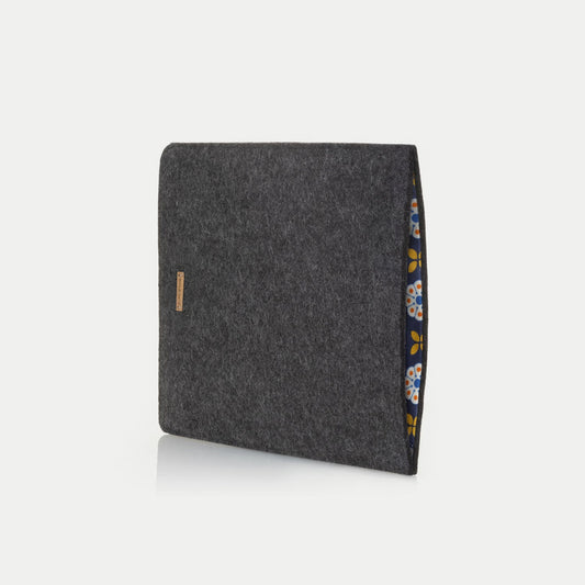 Sleeve for MacBook Pro 15 | made of felt and organic cotton | anthracite - Bloom | model "LET"