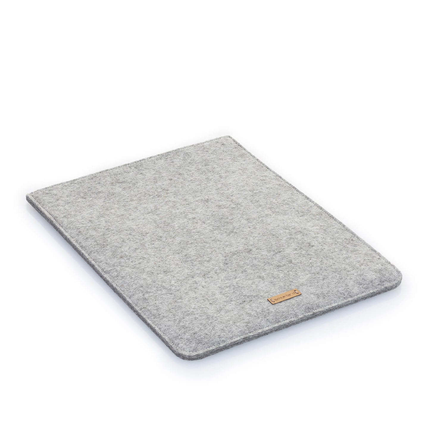 Sleeve for MacBook Pro 15 | made of felt and organic cotton | light grey - Tracks | model "LET"