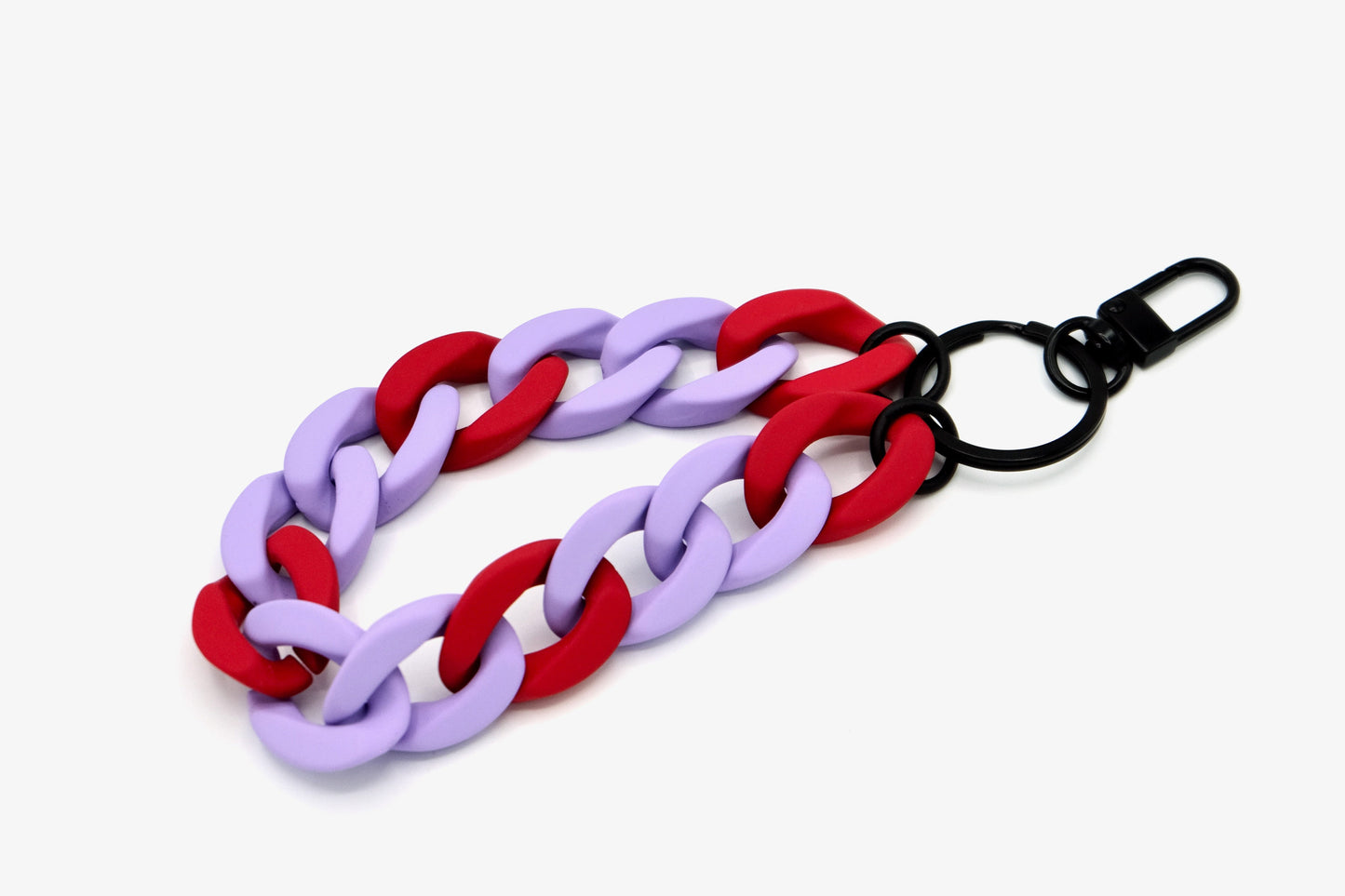 Keyring with carabiner "RUBBER EDITION" Purple/Red
