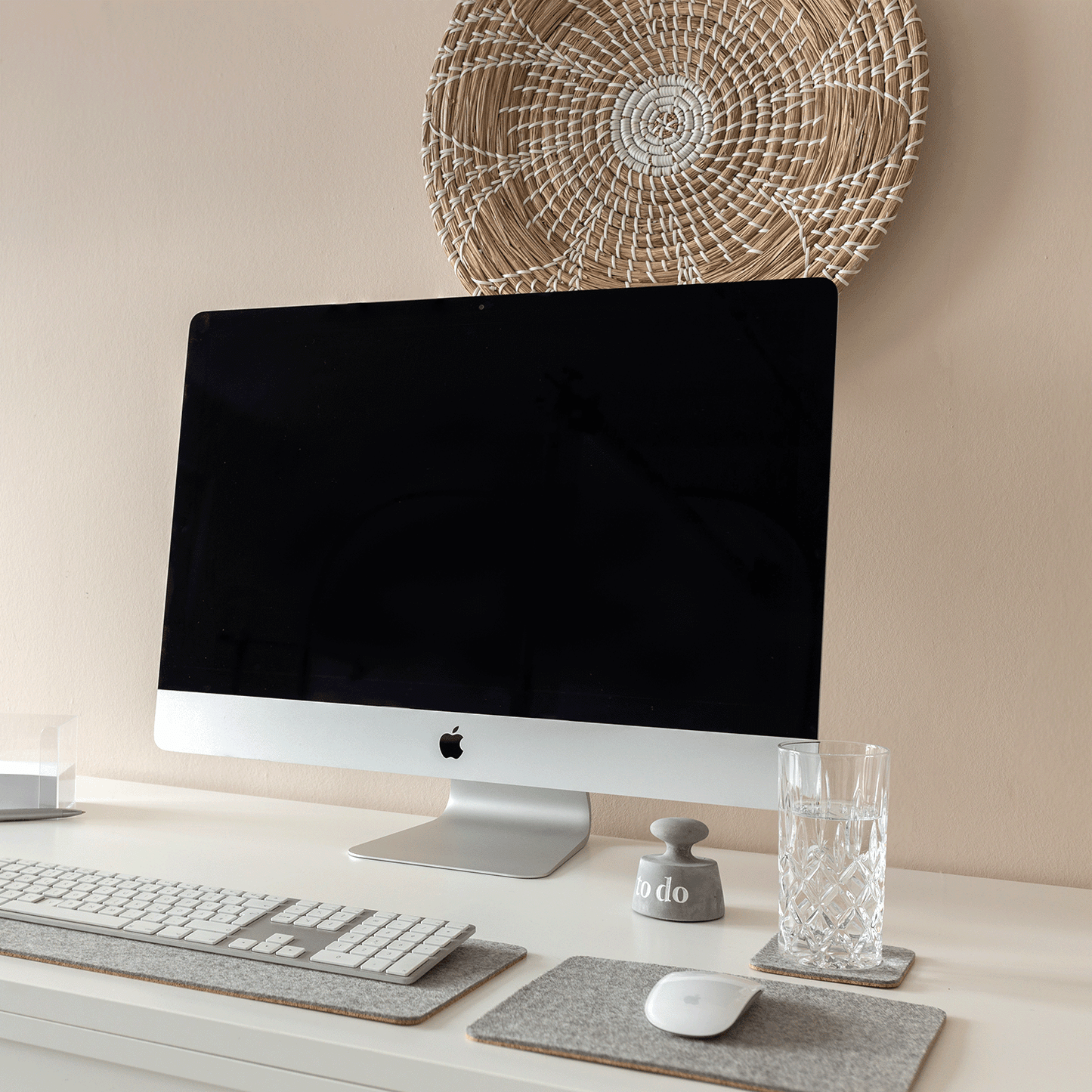 Mousepad aus Filz und Kork | 20 x 25 cm | hellgrau