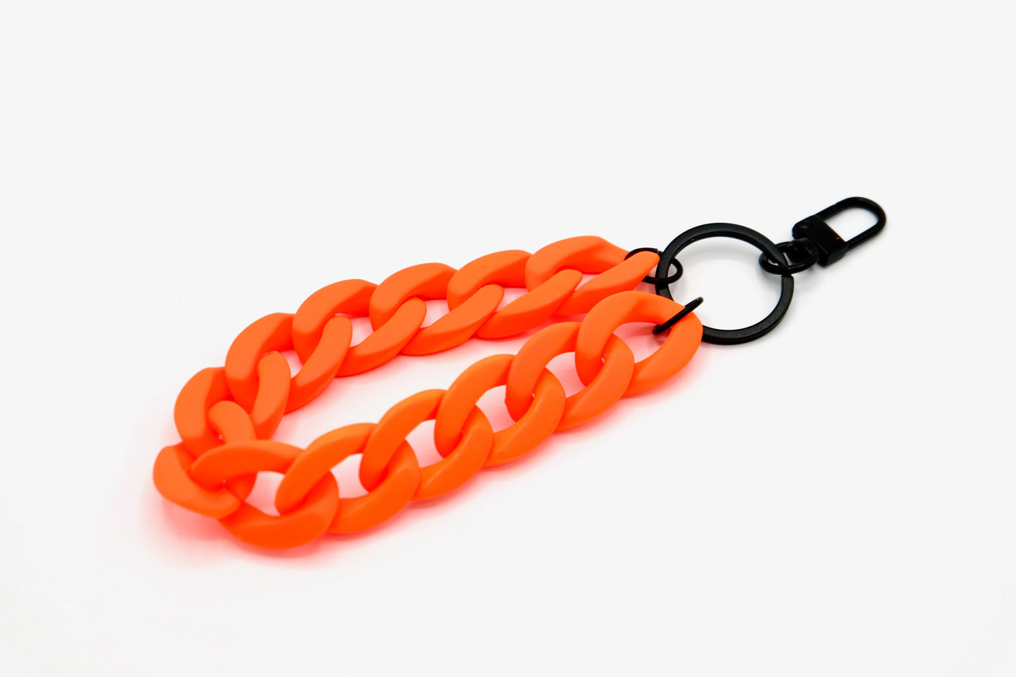 Keyring with carabiner "RUBBER EDITION" Neon Orange