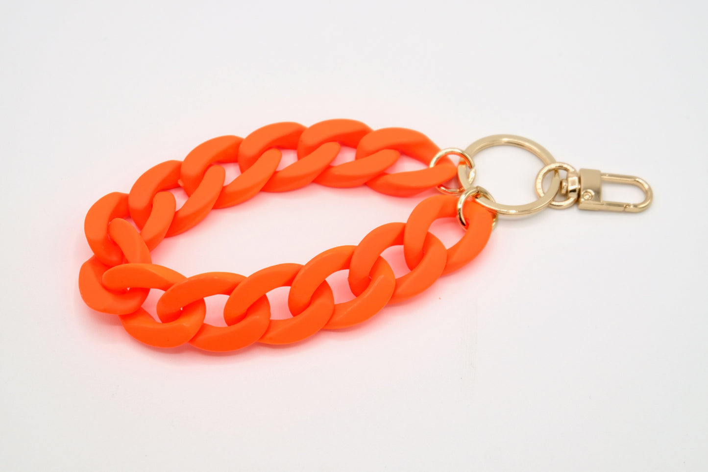 Keyring with carabiner "RUBBER EDITION" Neon Orange