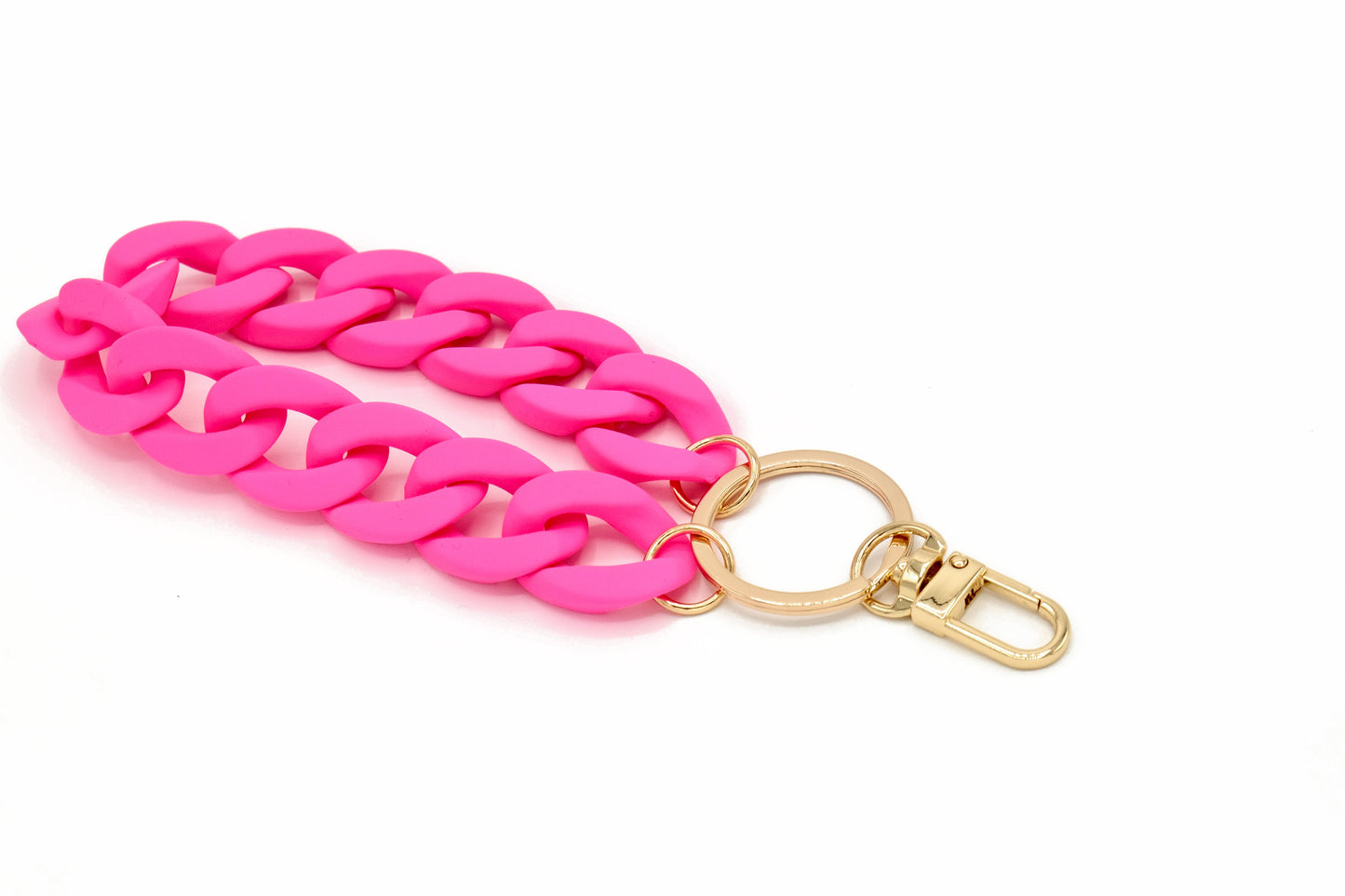 Keyring with carabiner "RUBBER EDITION" Neon Pink