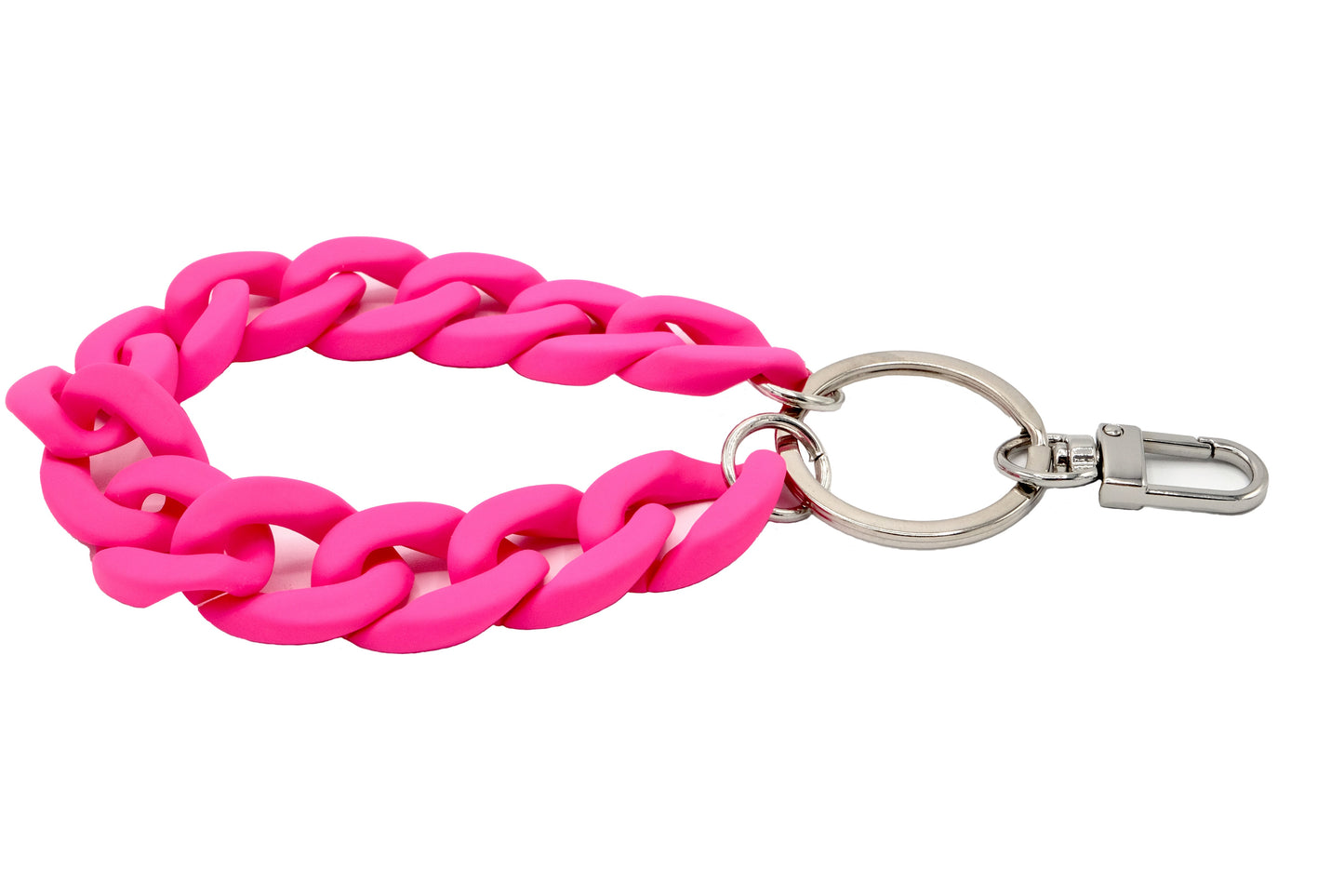Keyring with carabiner "RUBBER EDITION" Neon Pink