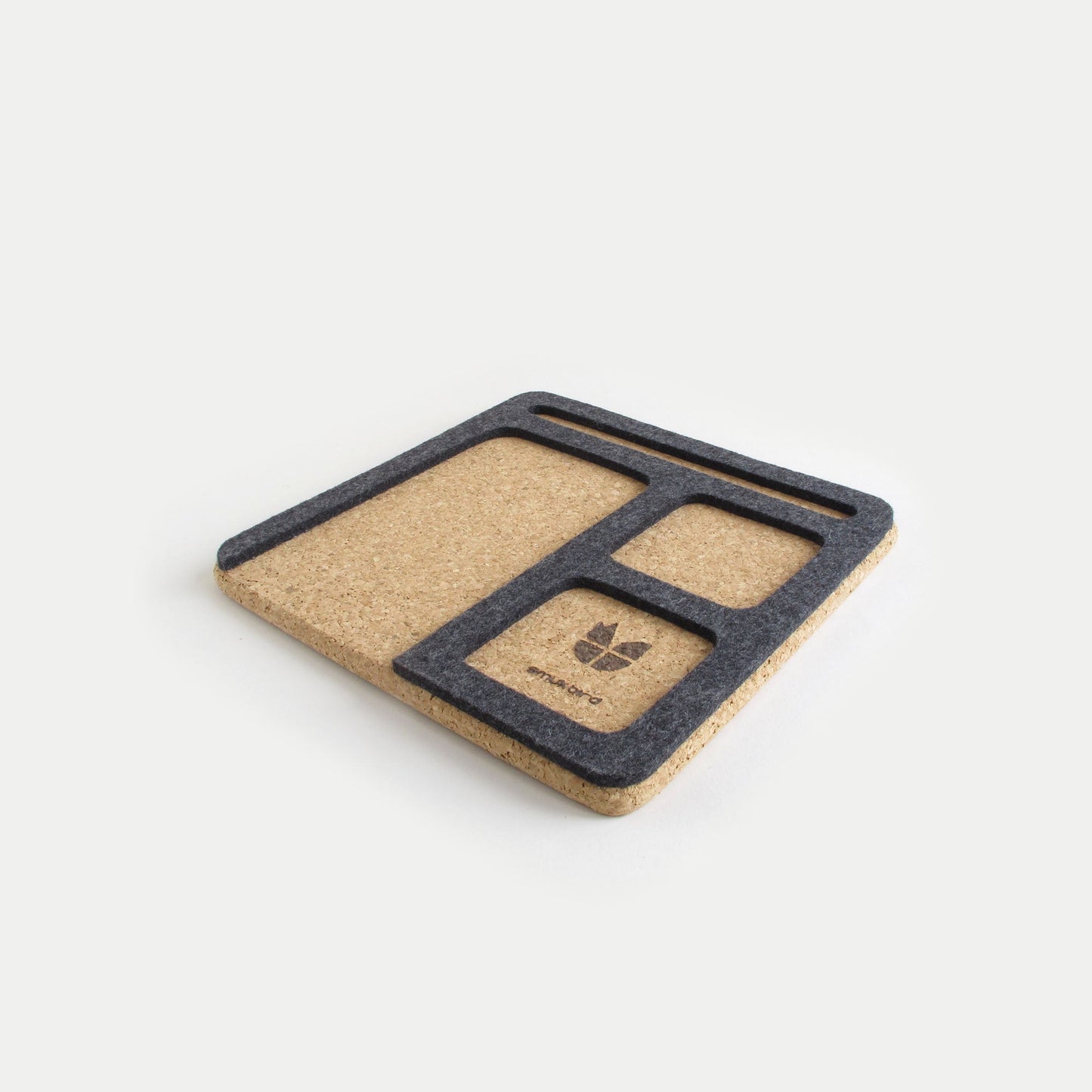 Organizer für Handy, Notizblock, Stift, Schlüssel & Co. | aus Filz und Kork | anthrazit