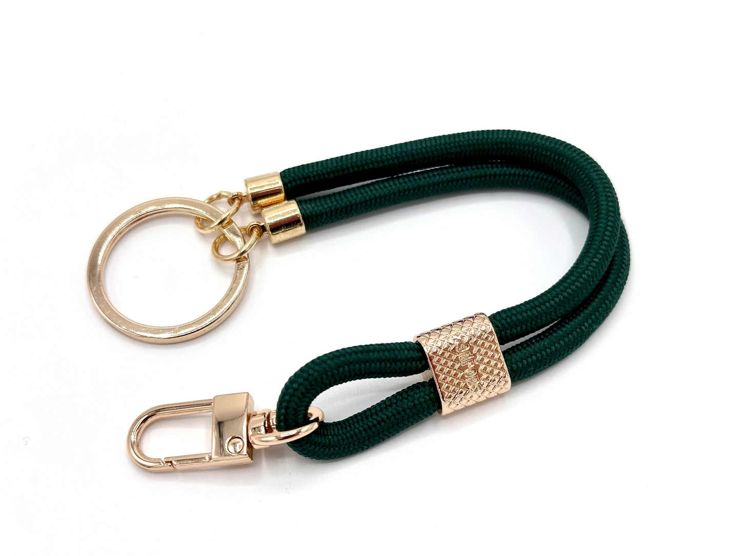 Schlüsselanhänger mit Karabiner Dunkelgrün