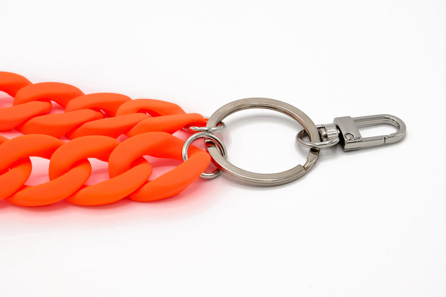 Keyring with carabiner "RUBBER EDITION" Neon Orange