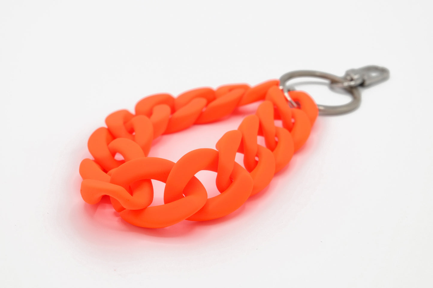 Keyring with carabiner "RUBBER EDITION" Neon Orange