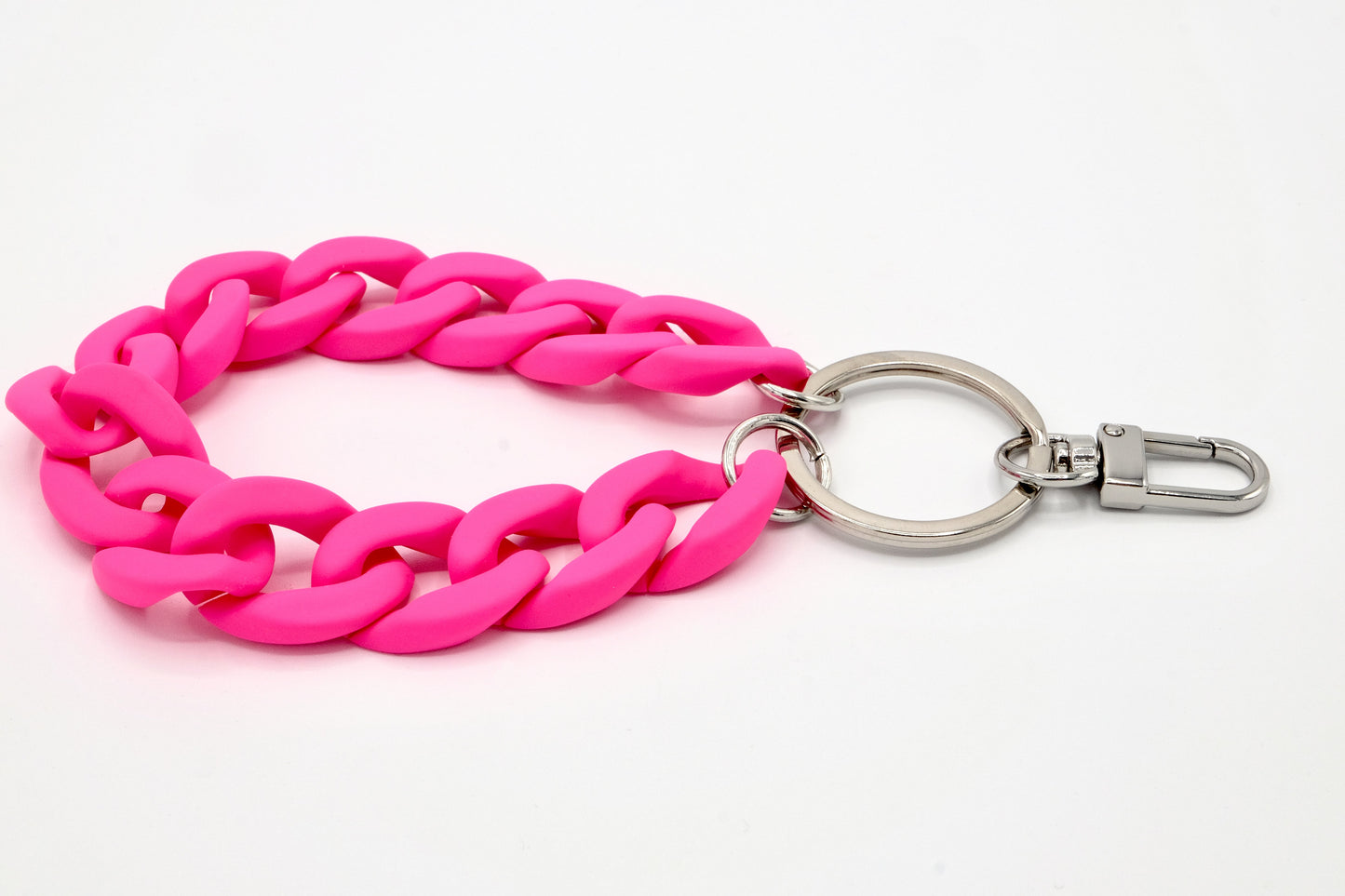 Schlüsselanhänger mit Karabiner "RUBBER EDITION" Neon-Pink