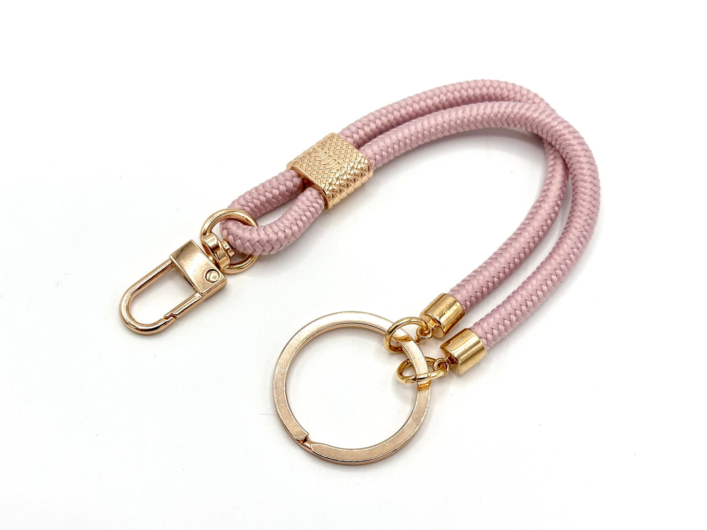 Keyring with carabiner, powder pink
