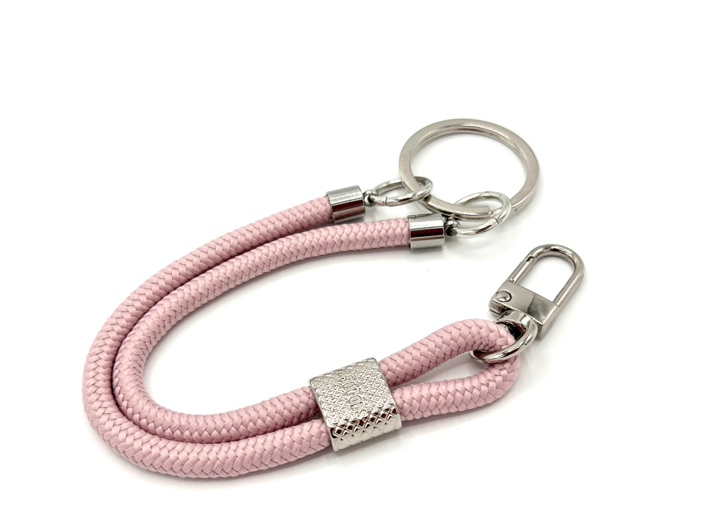 Keyring with carabiner, powder pink