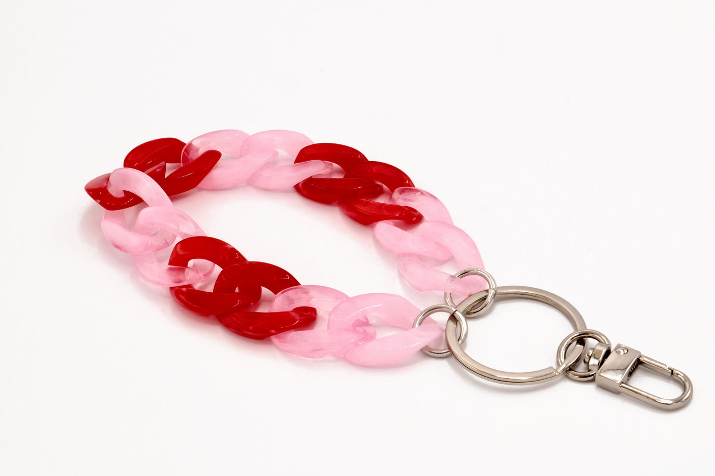 Schlüsselanhänger mit Karabiner Rosa/Rot