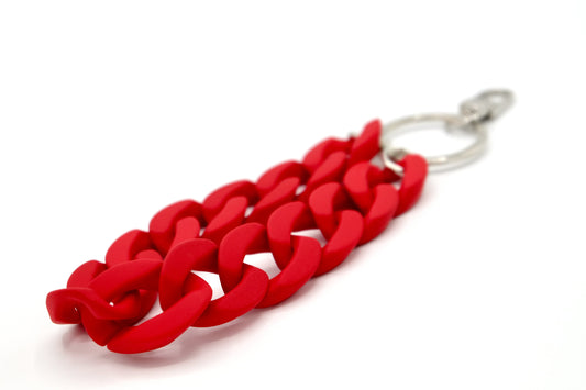 Schlüsselanhänger mit Karabiner "RUBBER EDITION" Rot