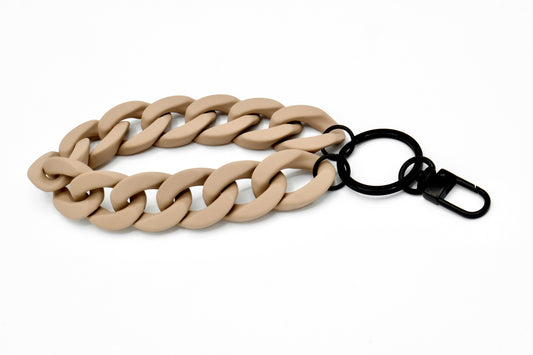 Schlüsselanhänger mit Karabiner "RUBBER EDITION" Beige