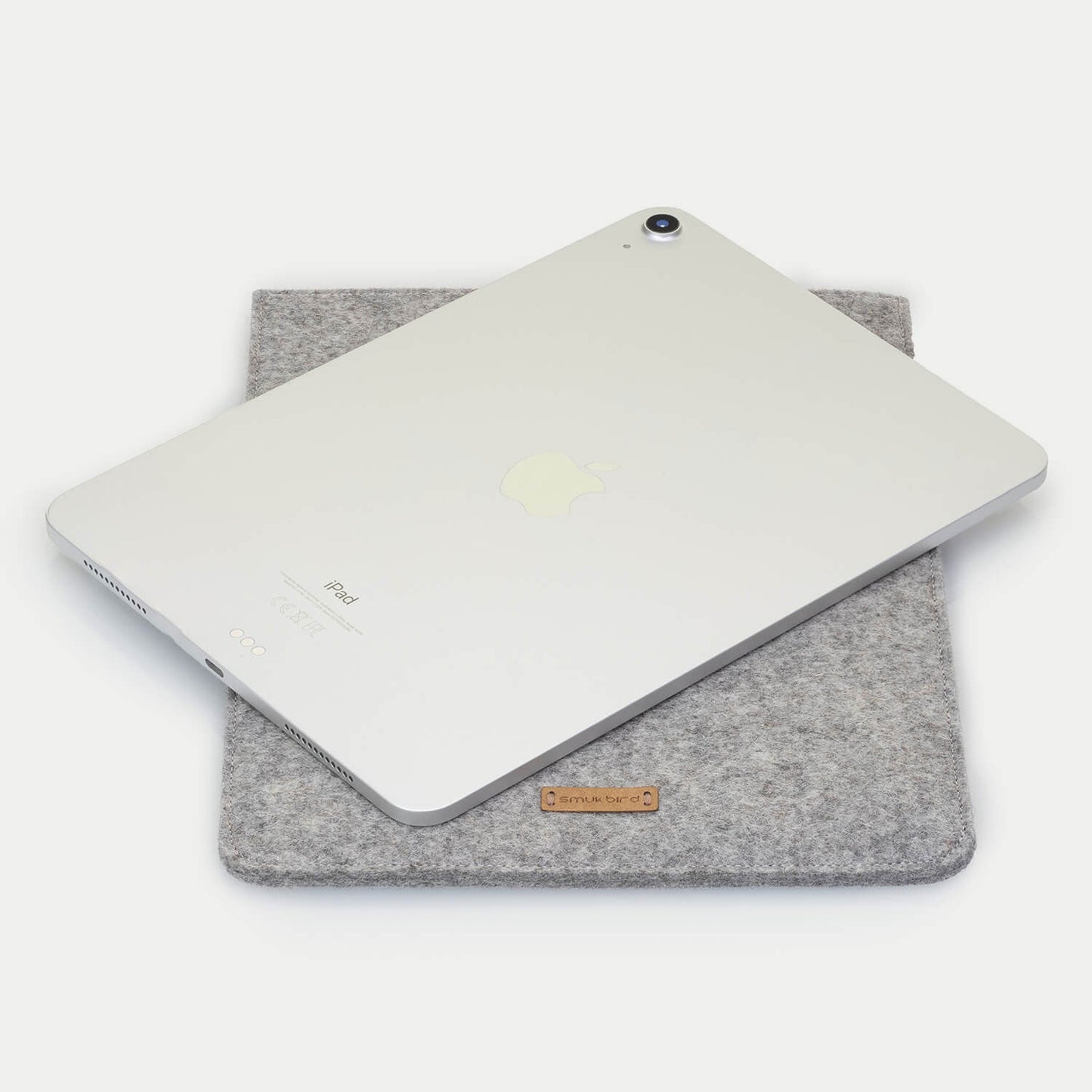Case for Surface Pro 7 | made of felt and organic cotton | light grey - tracks | model "LET"