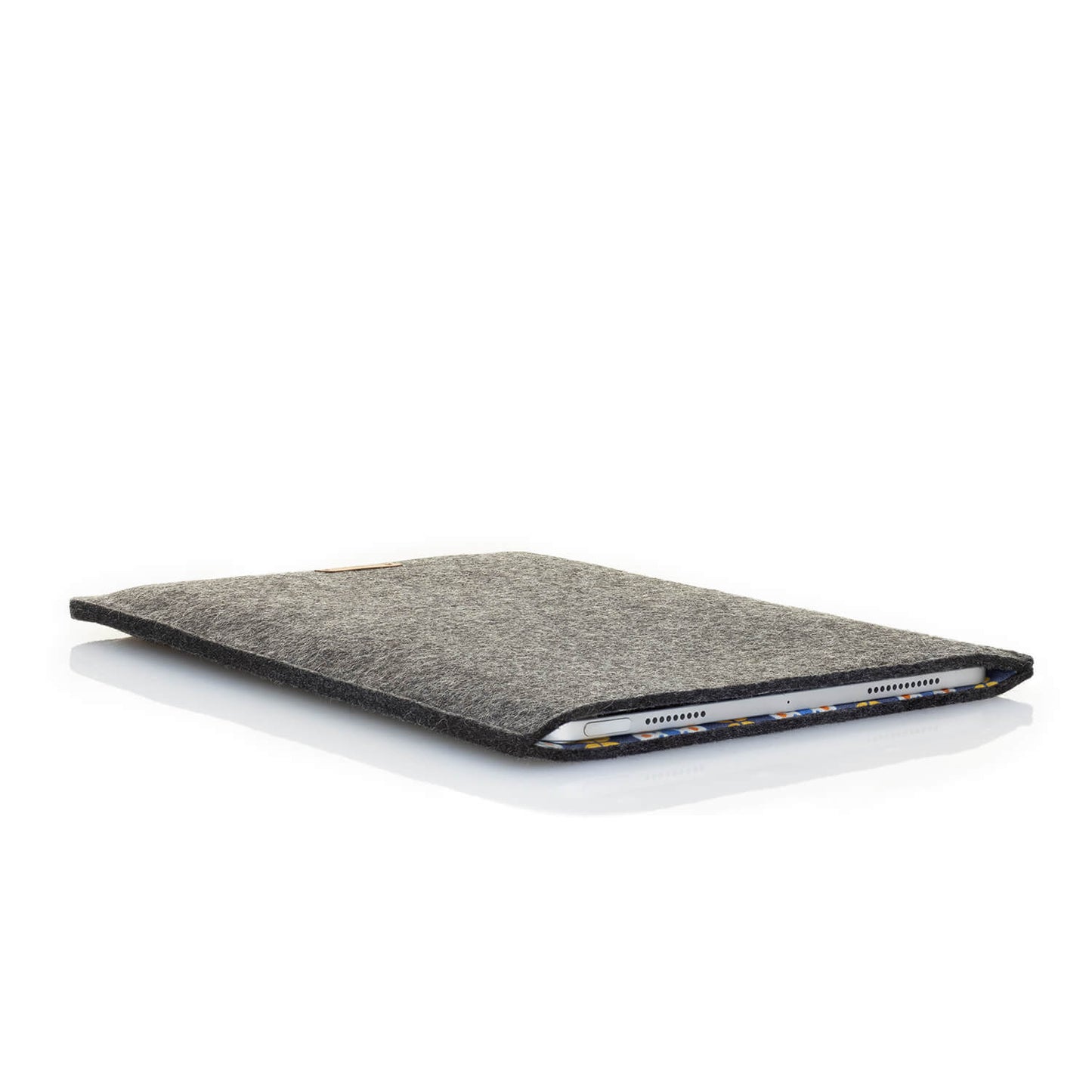 Case for Galaxy Tab S9 FE | made of felt and organic cotton | anthracite - bloom | model "LET"