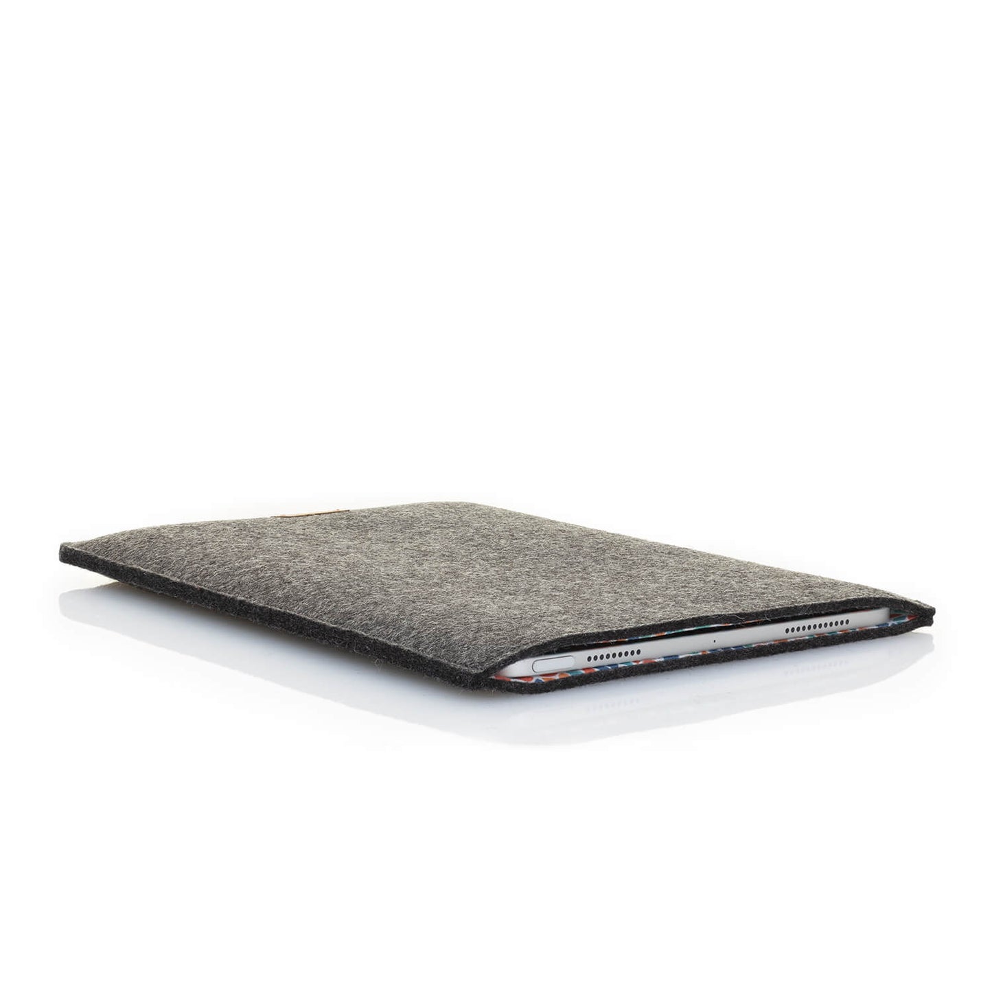 Case for iPad Pro 12.9" - 6th Gen | made of felt and organic cotton | anthracite - colorful | model "LET"