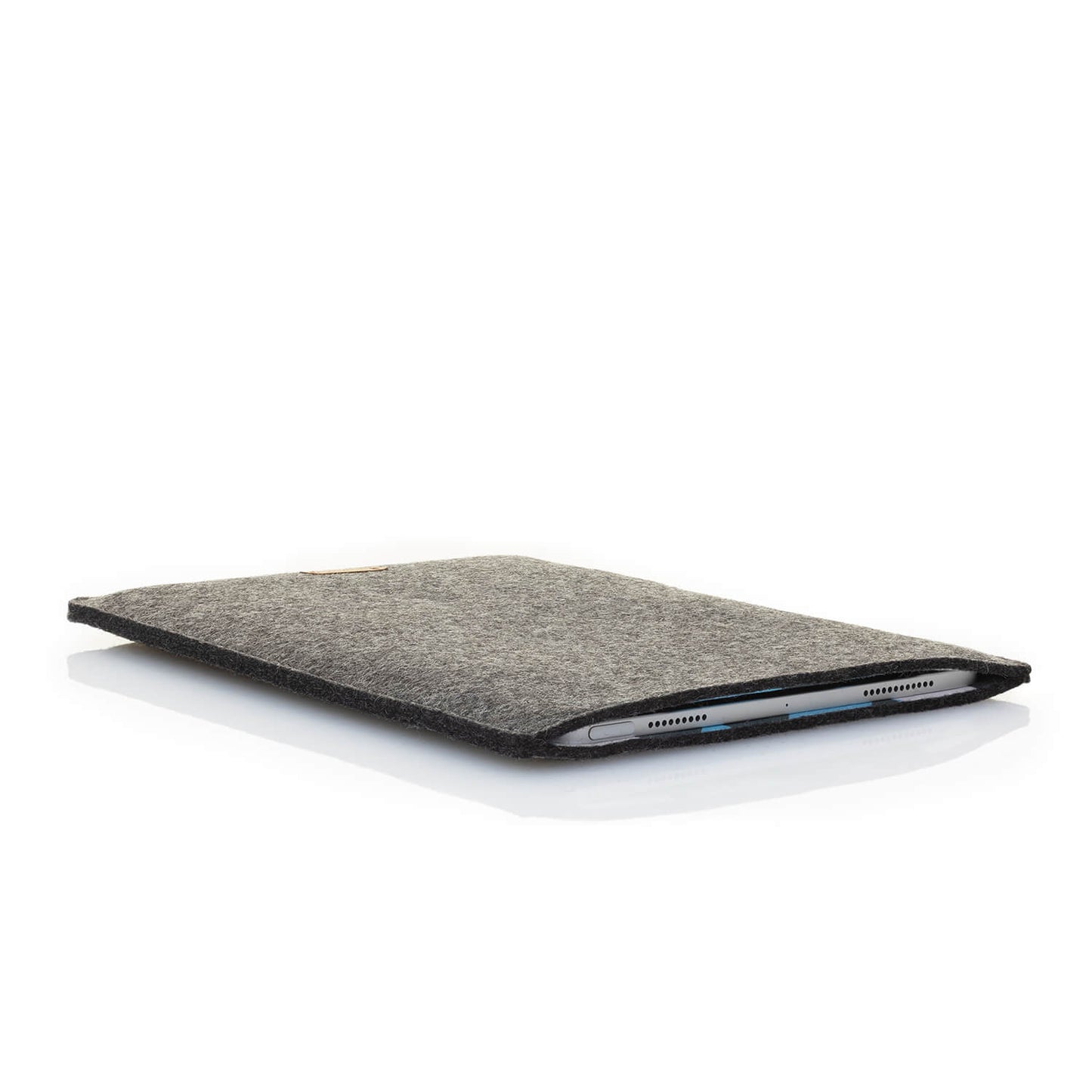 Case for iPad - 9th Gen | made of felt and organic cotton | anthracite - shapes | model "LET"