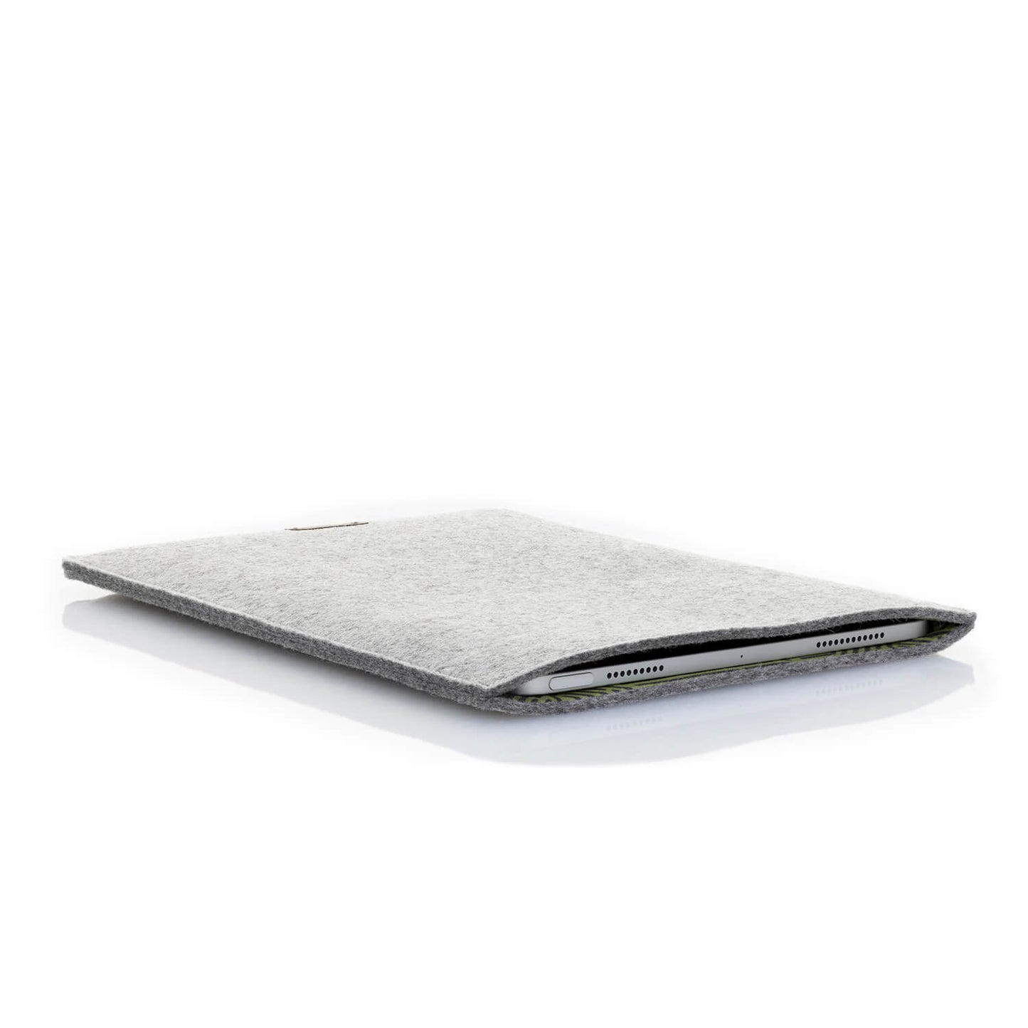 Case for Surface Go 2 | made of felt and organic cotton | light grey - stripes | model "LET"