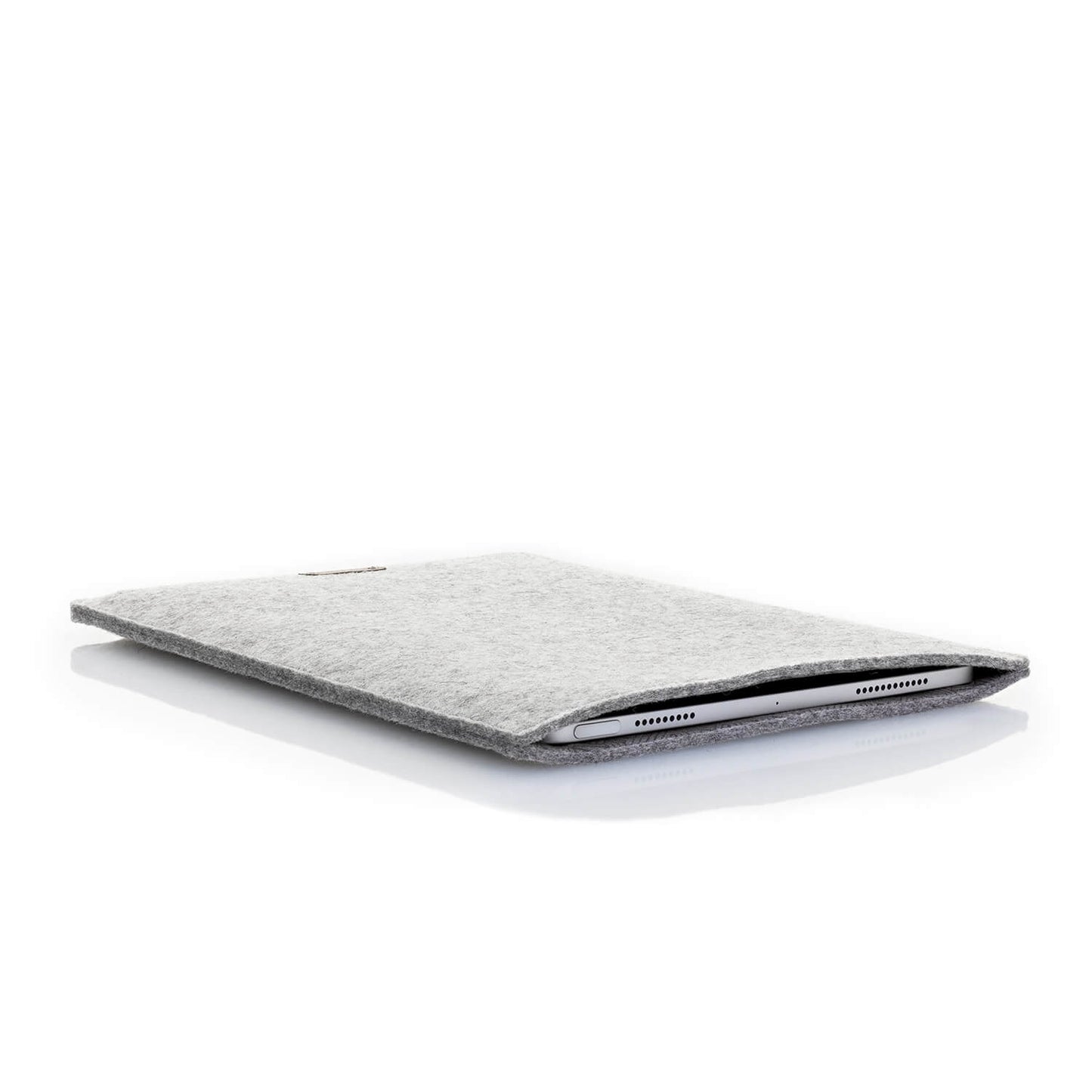 Case for Surface Pro 7 | made of felt and organic cotton | light grey - tracks | model "LET"