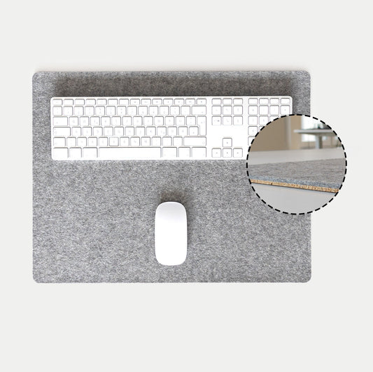 Felt and cork desk mat | 38 x 50 cm | light grey