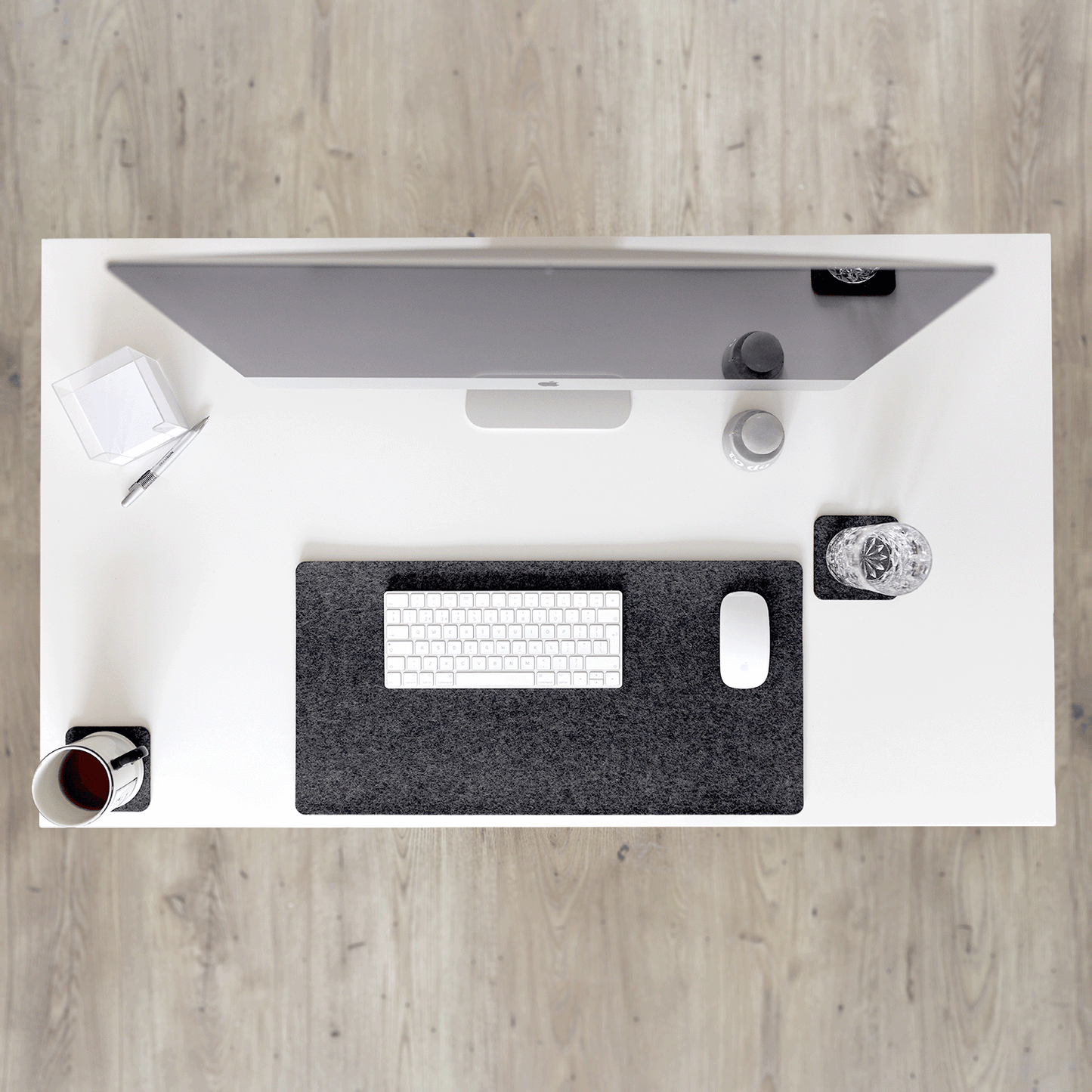 Schreibtischunterlage aus Filz und Kork | 40 x 90 cm | anthrazit
