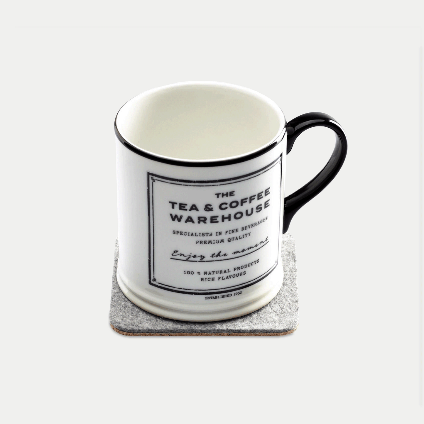 Glasuntersetzer aus Filz und Kork | 2er Set | 10 x 10 cm | hellgrau