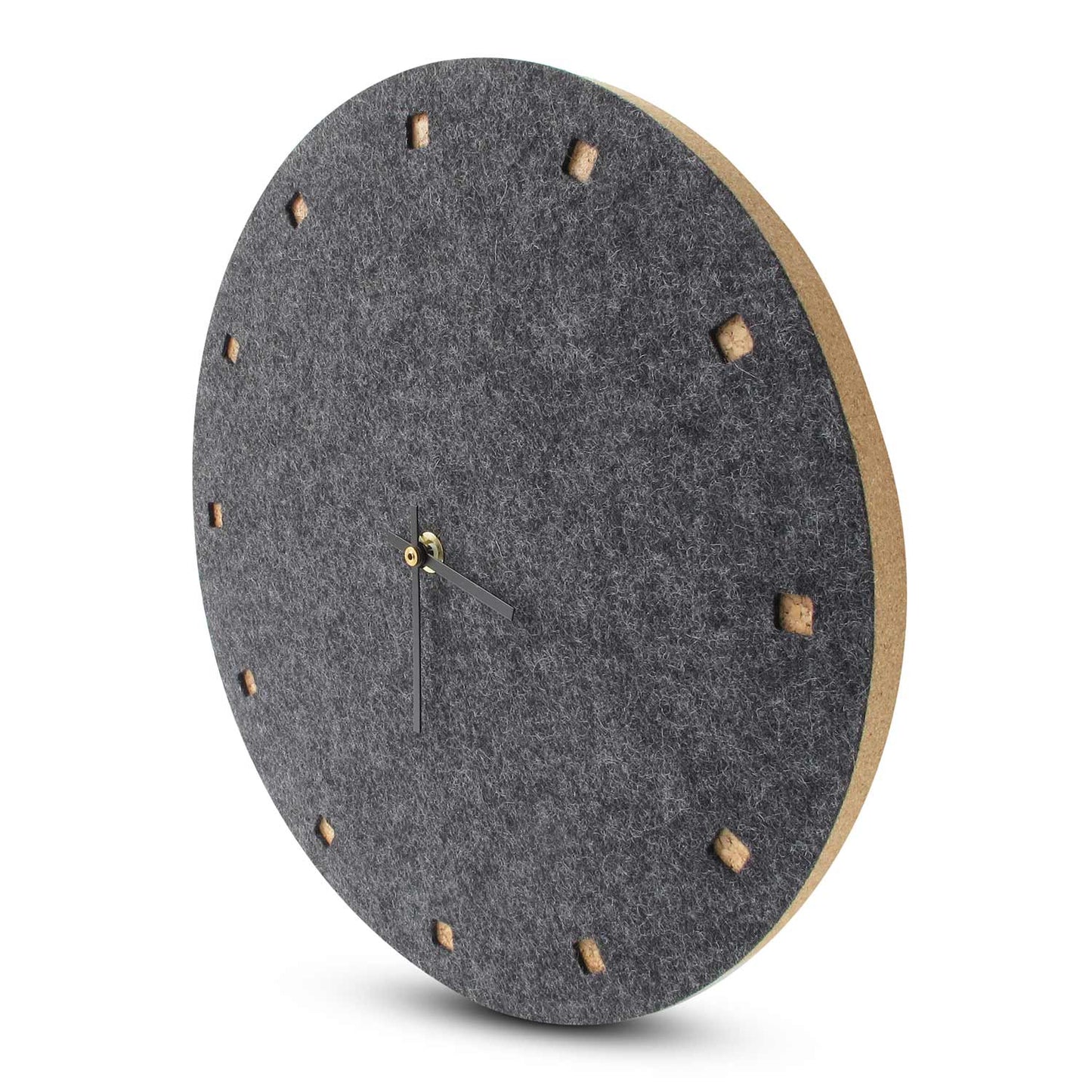 Wanduhr aus Filz und Kork 30 cm | anthrazit - schwarz | Design: Esbjerg