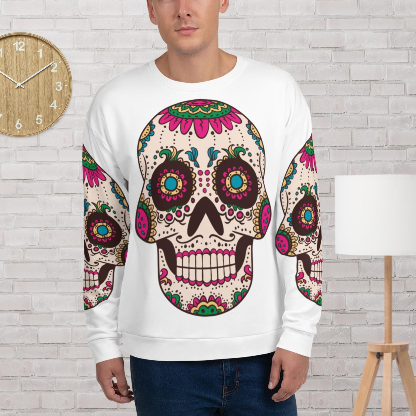 Unisex-Pullover Totenkopf Design