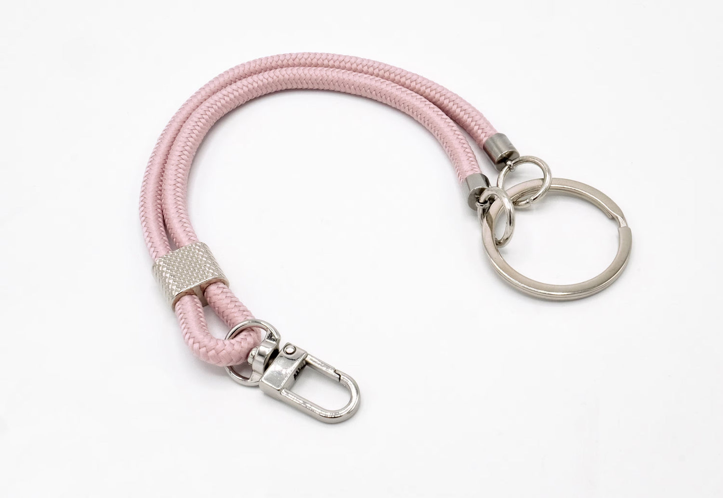 Keyring with carabiner, powder pink