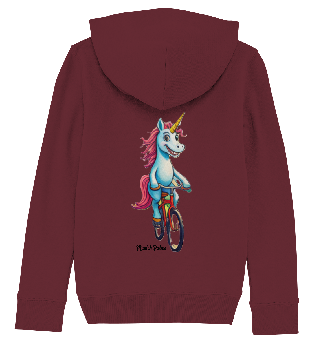 Unicorn on Bicycle - Design Munich Palms - Kids Organic Hoodie