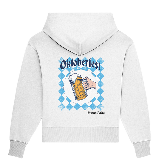 Oktoberfest beer mug in Bavarian diamond design by Munich Palms - Organic Oversize Hoodie