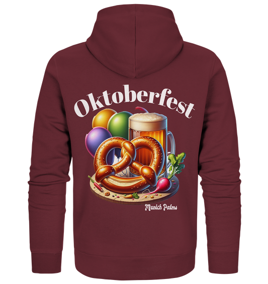 Maßkrüge ,Brezn,Radi - Oktoberfest - Wiesn lizensiert Design Munich Palms - Organic Zipper